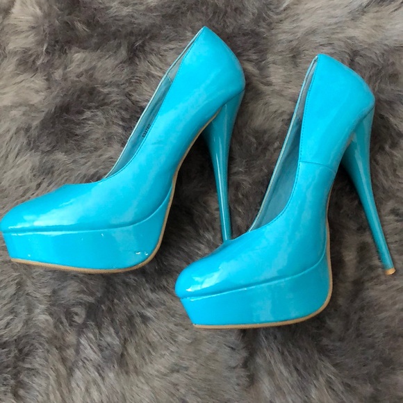 Charlotte Russe Teal Pumps size 8 - Picture 2 of 4